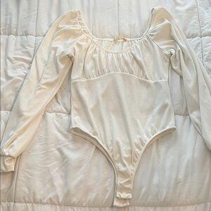 Altar'd State White Long Sleeve Bodysuit